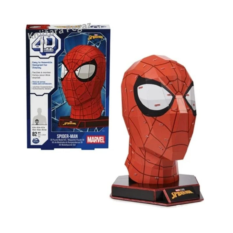 4D Build Marvel Spider-Man Mask 3D puzzle 82 dela – model maske sa postoljem 6069826