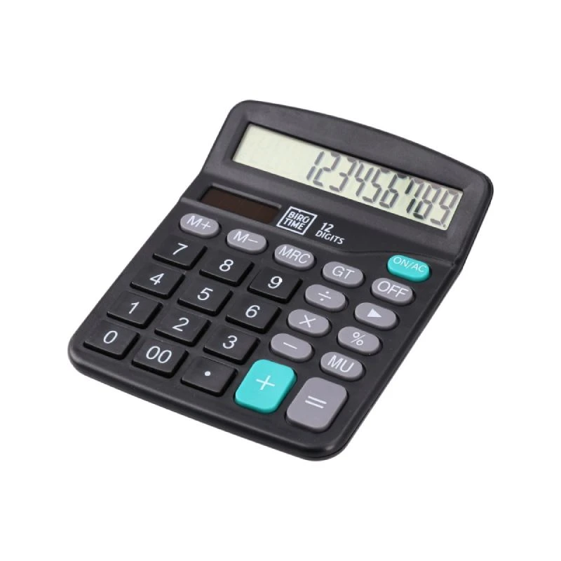 Analyst stoni kalkulator 495040 – 12 cifara, LCD displej, funkcije memorije M+/M-/MRC/GT, napajanje AA baterijom