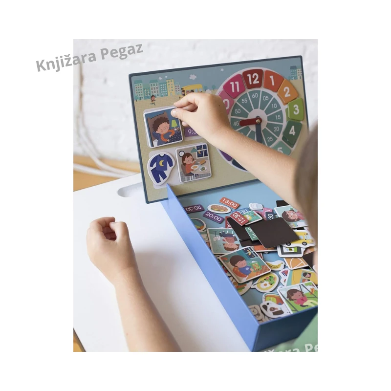 APLI Kids edukativna magnetna igra Učimo sat i vreme, 96 magneta za decu 5+ 18573