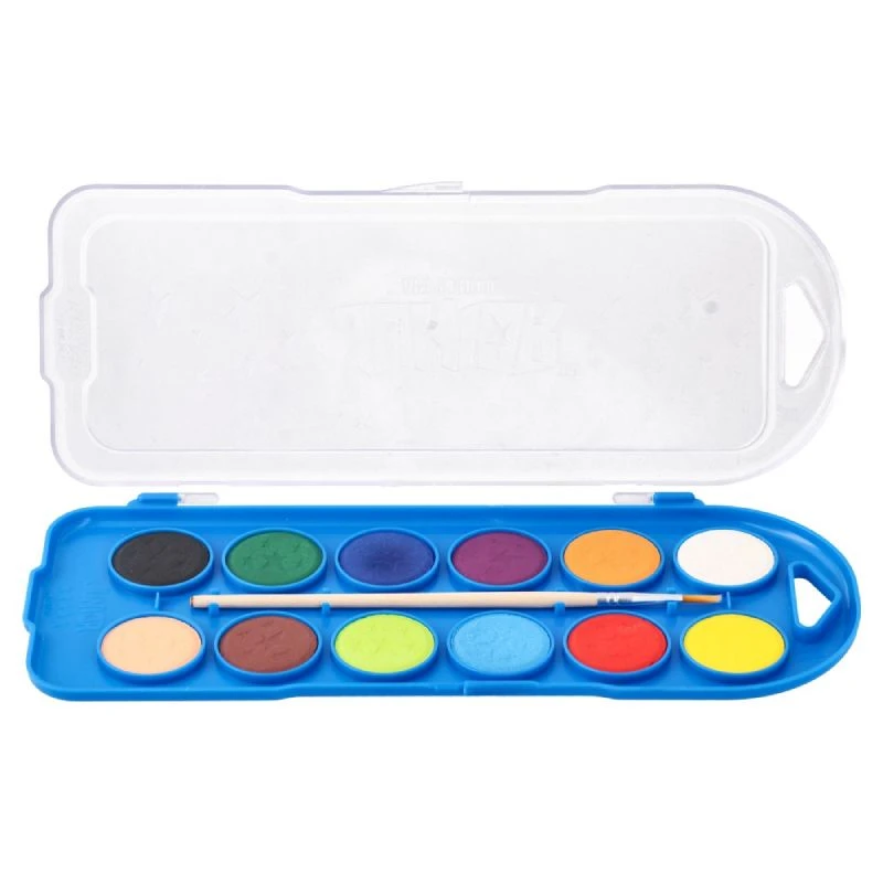 Vodene boje AquaReal 1/12 130701 - set od 12 boja u plastičnoj kutiji sa četkicom