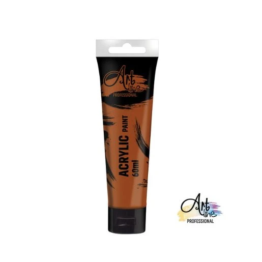 ARTline akrilna boja 60 ml – burnt sienna ART058 (pečena sijena, topla braon) | Akrilna boja na bazi vode za slikanje, dekoraciju, hobi i DIY projekte | Visoka pigmentacija, brzo sušenje, postojana boja