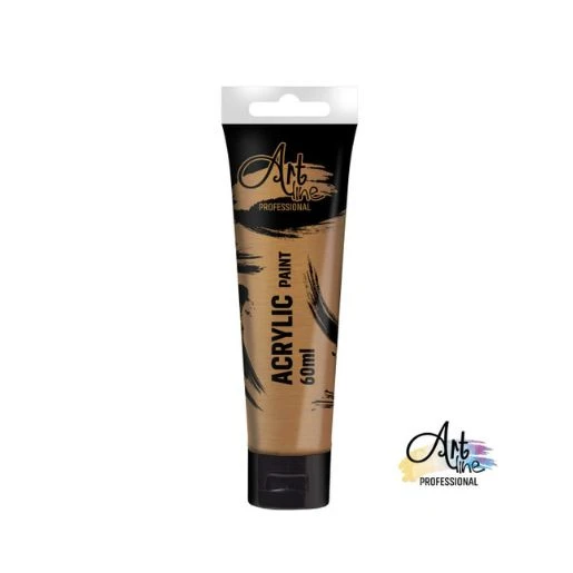 ARTline akrilna boja 60 ml – metallic copper ART063 (metalik bakar) | Akrilna boja na bazi vode za slikanje, dekoraciju, hobi i DIY projekte | Visoka pigmentacija, brz sušenje, intenzivan metalik sjaj