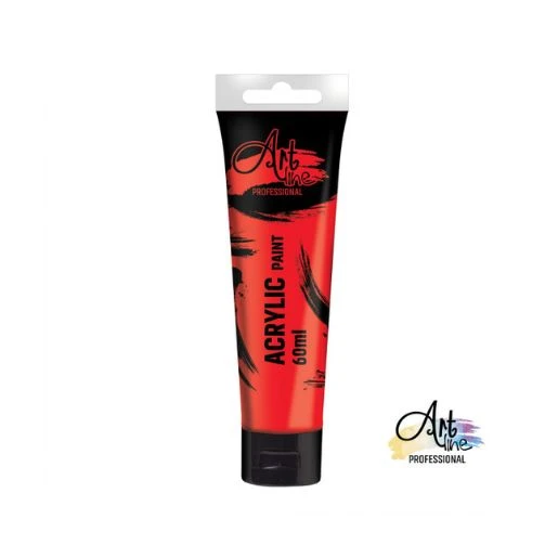 ARTline akrilna boja 60 ml – red vermilion ART047 (vermilon crvena) | Akrilna boja na bazi vode za slikanje, dekoraciju, hobi i DIY projekte | Visoka pigmentacija, brzo sušenje, postojana boja