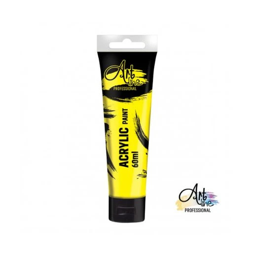 ARTline akrilna boja 60 ml – Yellow Lemon ART041 (limun žuta) | Akrilna boja visokog kvaliteta za slikanje, dekoraciju, hobi i DIY projekte | Intenzivna boja, brzo sušenje i odlična pokrivnost