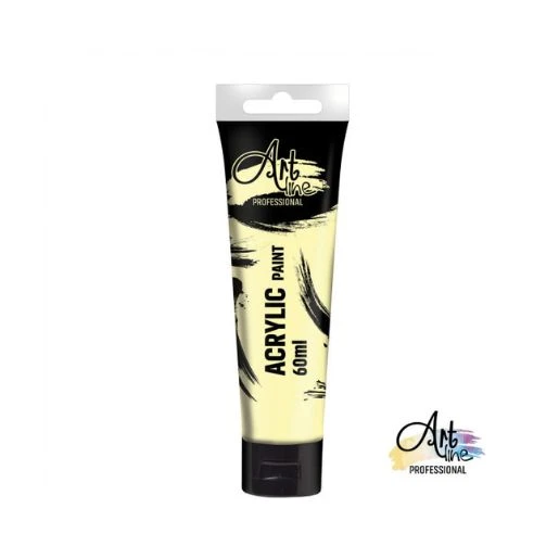 ARTline akrilna boja 60 ml – Yellow Pale ART042 (svetlo žuta) | Akrilna boja na bazi vode za slikanje, dekoraciju, hobi i DIY projekte | Postojana, brzo sušenje, visoka pigmentacija