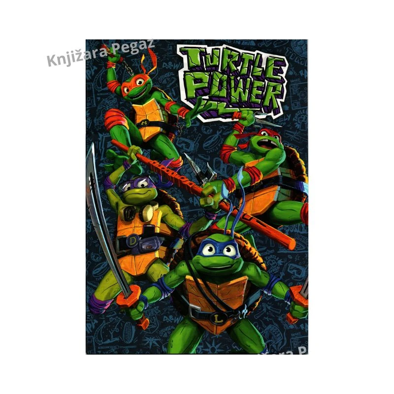 Nindža kornjače bojanka za decu A4, kreativna bojanka za bojenje sa Ninja Turtles ilustracijama