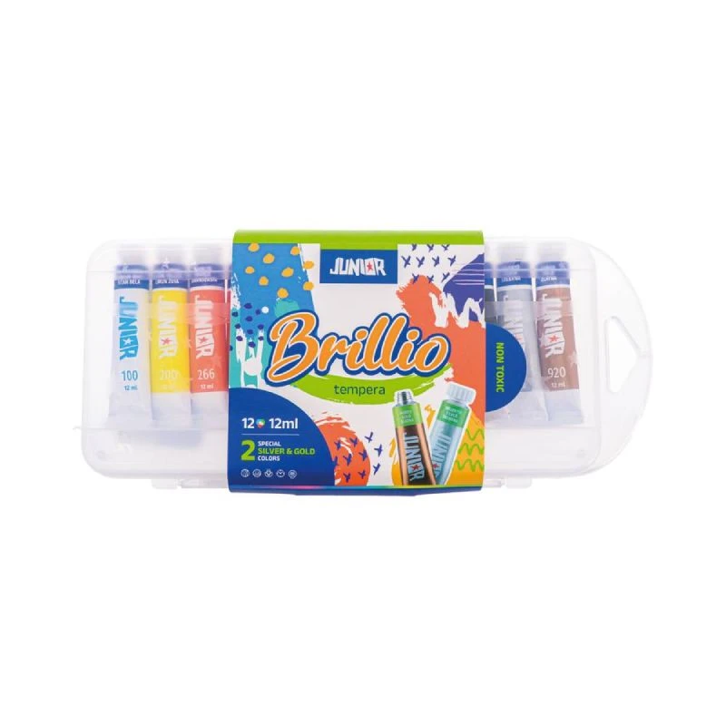 Junior Brillio Box tempera 12*12ml – set od 12 boja u kutiji