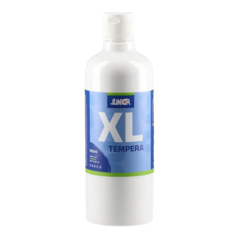 Junior Brillio XL tempera bela 500ml – velika bela tempera za školu i umetničke tehnike, jarka i dugotrajna