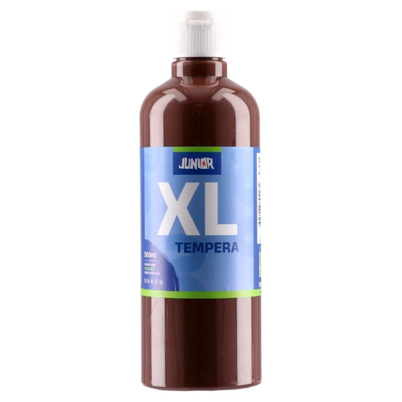 Junior Brillio XL tempera braon 500ml – velika pakovanja jarkih i dugotrajnih tempera za školu i kreativni rad