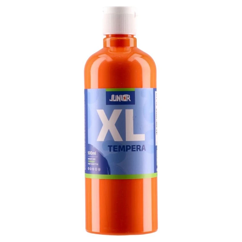 Junior Brillio XL tempera narandžasta 500ml – velika pakovanja jarkih i dugotrajnih tempera za školu i kreativni rad