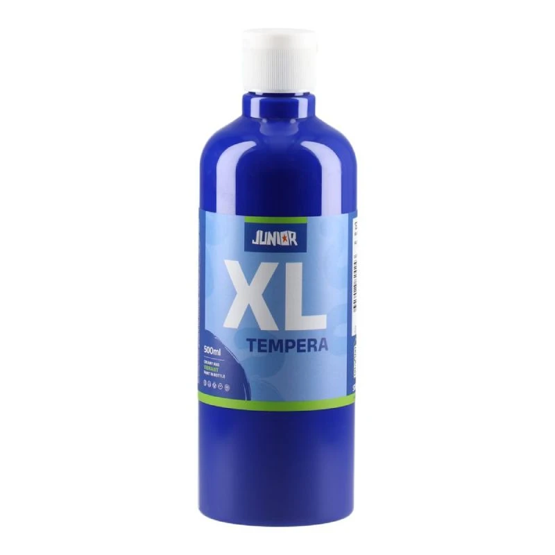 Junior Brillio XL tempera plava 500ml – velika pakovanja jarkih i dugotrajnih školskih tempera za kreativno slikanje