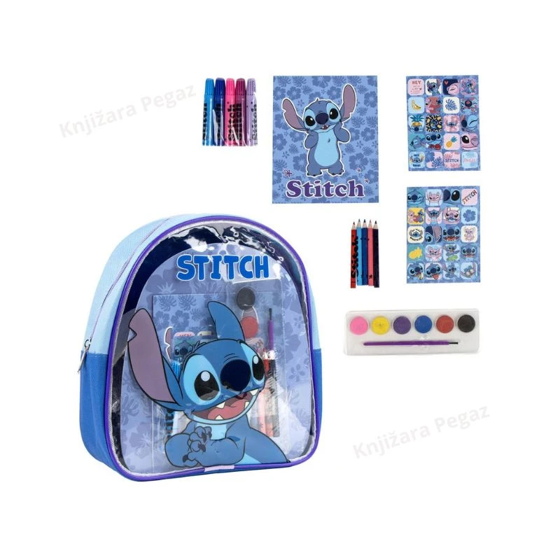CERDA Stitch ranac dečiji sa setom za bojenje, plavi, 2700001595
