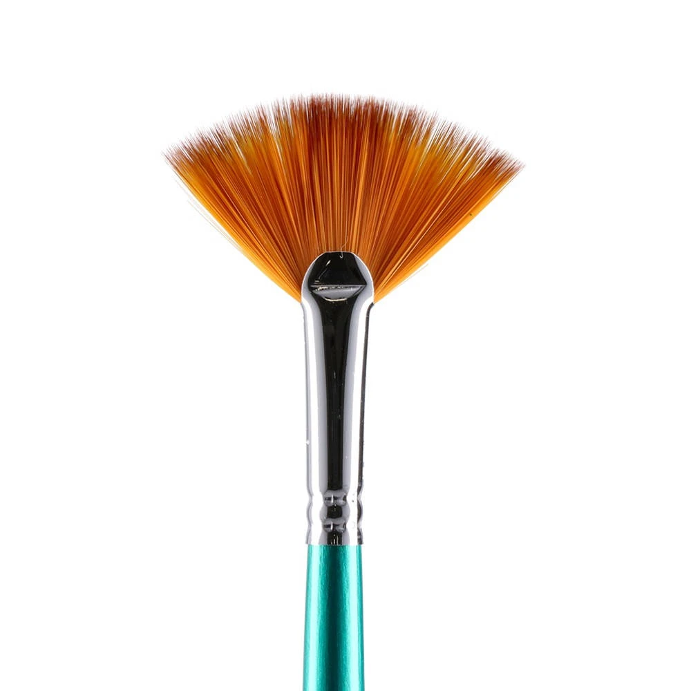 Pop Brush Monet lepezasta četkica br. 10 628410– Profesionalna slikarska četkica za utapanje boja, meke prelaze i specijalne efekte, zelena drška