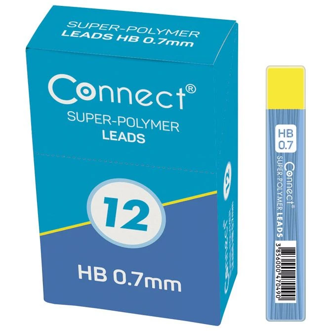 Connect grafitne mine 0.7mm HB, 12 komada, super polymer za tehničke olovke