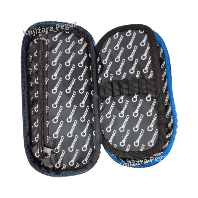 Connect Gamer Blue compact školska prazna pernica za dečake, 1 zip, 1 preklop, vodootporna 60543