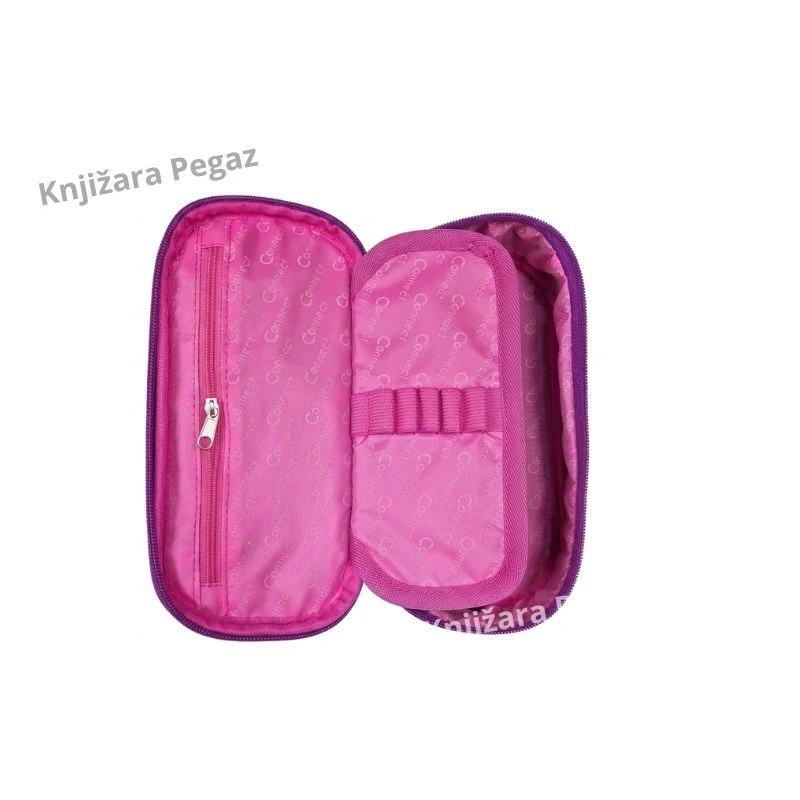 Connect pernica ovalna Love Heart 1 Zip 1 preklop, vodootporna školska pernica 000019544
