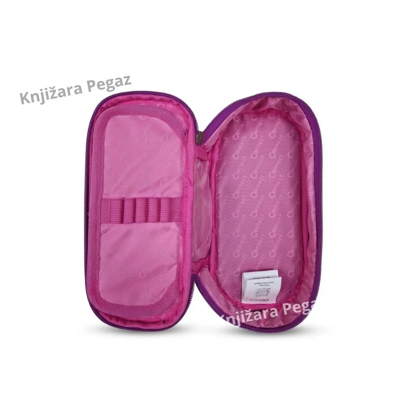 Connect pernica ovalna Love Heart 1 Zip 1 preklop, vodootporna školska pernica 000019544