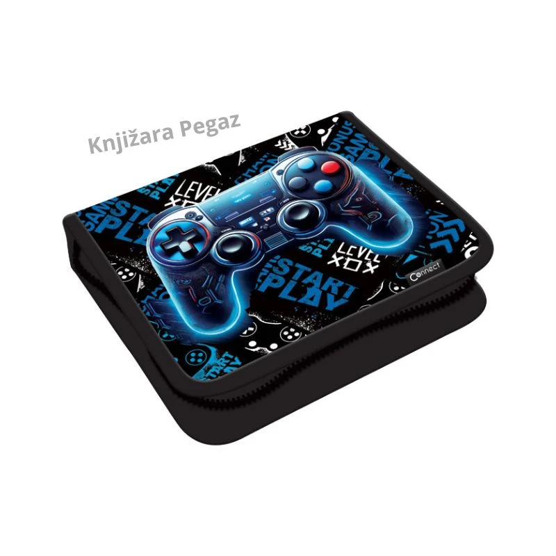 Pernica puna 1 zip 2 preklopa Connect Gamer Blue 60541 sa školskim priborom 35 delova