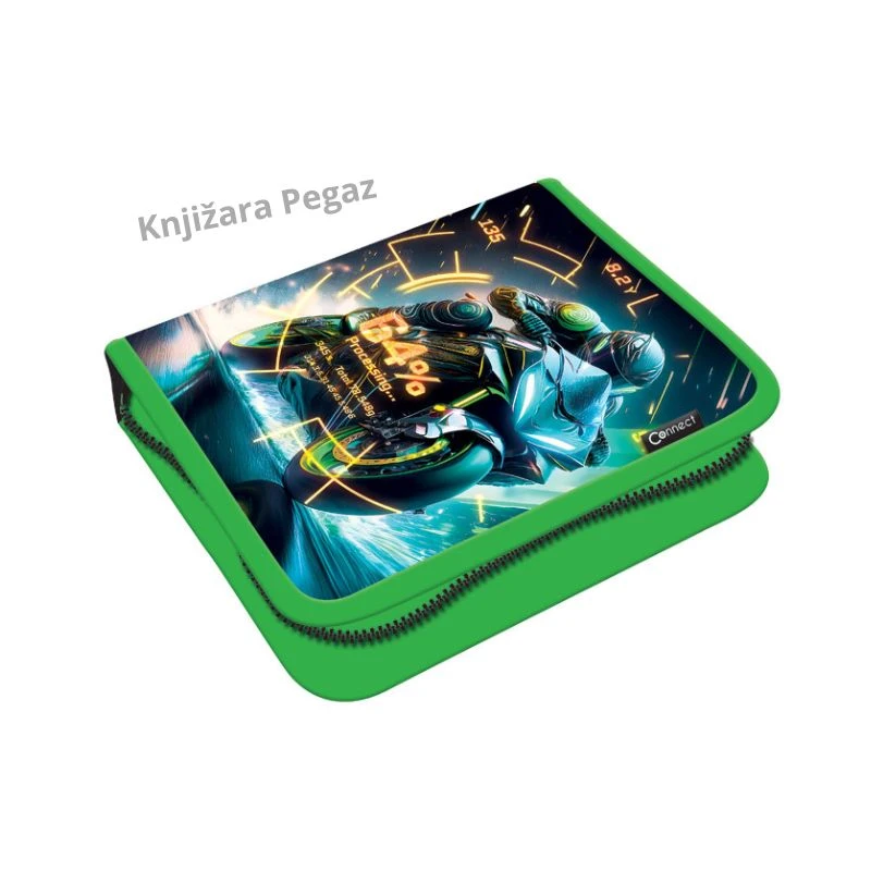 Pernica puna 1 zip 2 preklopa Connect Super Bike 60561 sa školskim priborom 35 delova