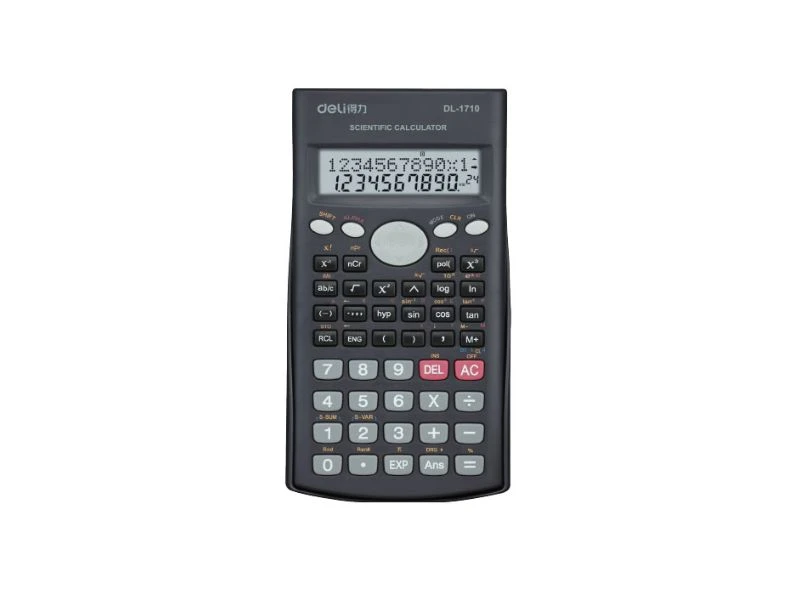 DELI Matematički kalkulator/digitron E1710 – 10+2 cifara, 240 matematičkih funkcija, trigonometrija, logaritmi, statistika, zaštitni poklopac, automatsko gašenje