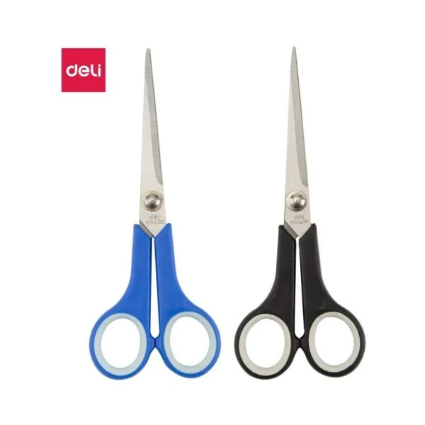 DELI makaze 17,5 cm u blister pakovanju E6003 – ergonomske makaze od nerđajućeg čelika