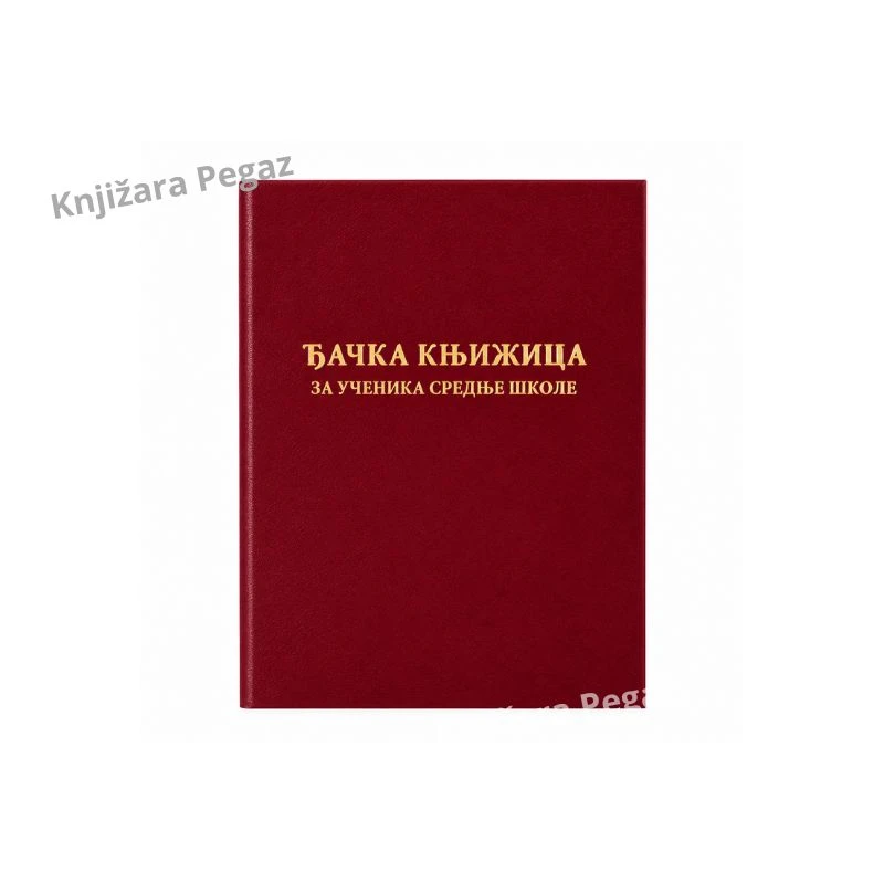 Prosvetni pregled, Đačka knjižica za učenike srednje škole, Obrazac broj 1