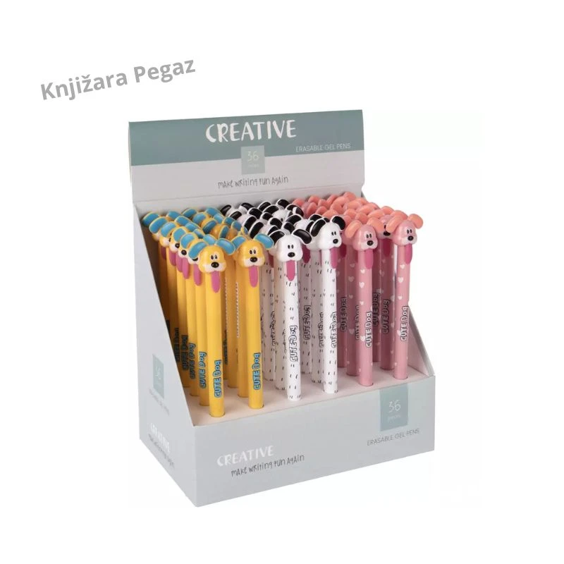 DOGS gel olovka piši-briši Creative 0.5mm kuca, Gel hemijska olovka sa gumicom za brisanje 778197