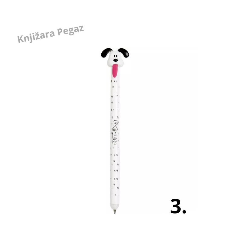 DOGS gel olovka piši-briši Creative 0.5mm kuca, Gel hemijska olovka sa gumicom za brisanje 778197