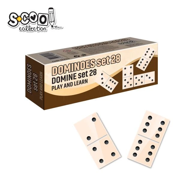 SCOOL Domine SC2163 – drvena kutija, set od 28 pločica (Duplo 6)