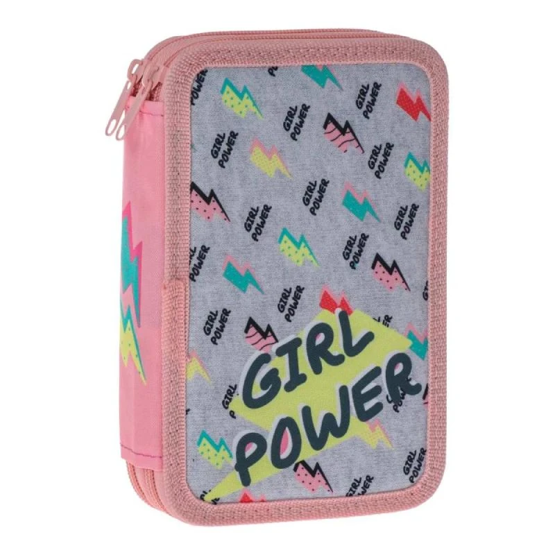 Double Decker pernica puna 2 zipa Girl Power Sazio 101431 – školska pernica sa kompletnim priborom, idealna za organizaciju školskog pribora