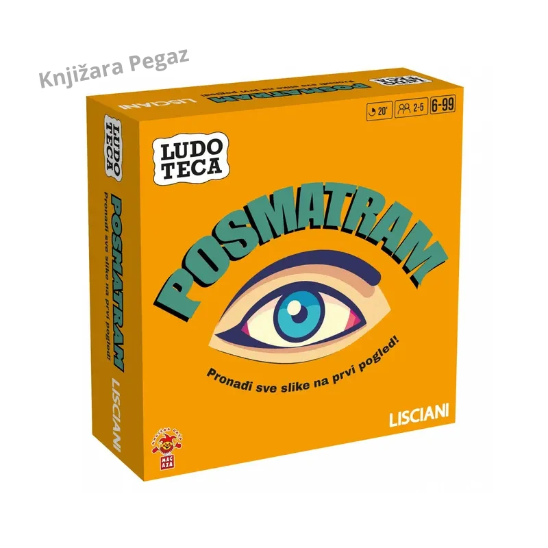 Lisciani Ludoteca Posmatram društvena igra opažanja i brzine za 2–5 igrača, uzrast 6–99 godina, 167 kartica i tabla 32 x 32 cm