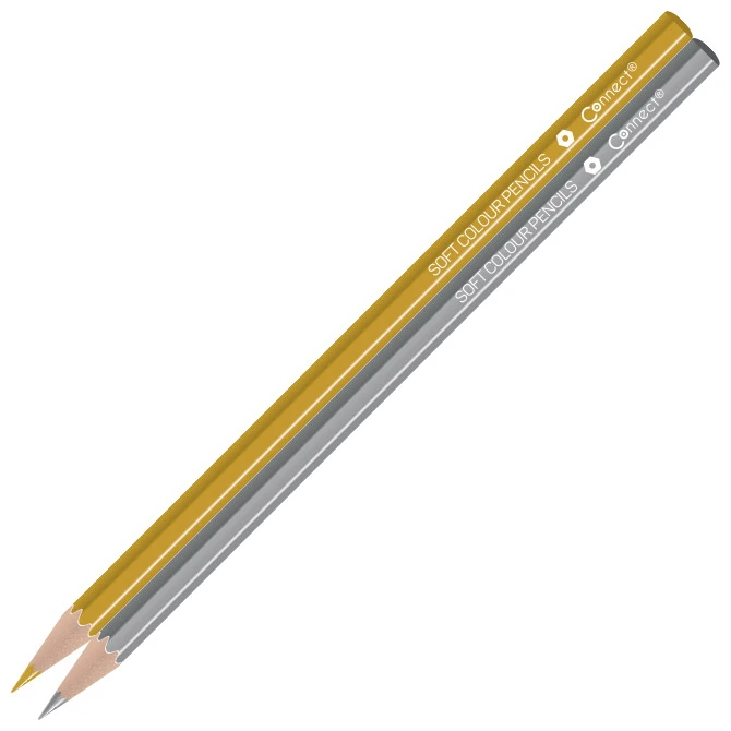 Connect drvene bojice 12+2 (zlatna i srebrna) – set od 14 boja u blister pakovanju, model 4138