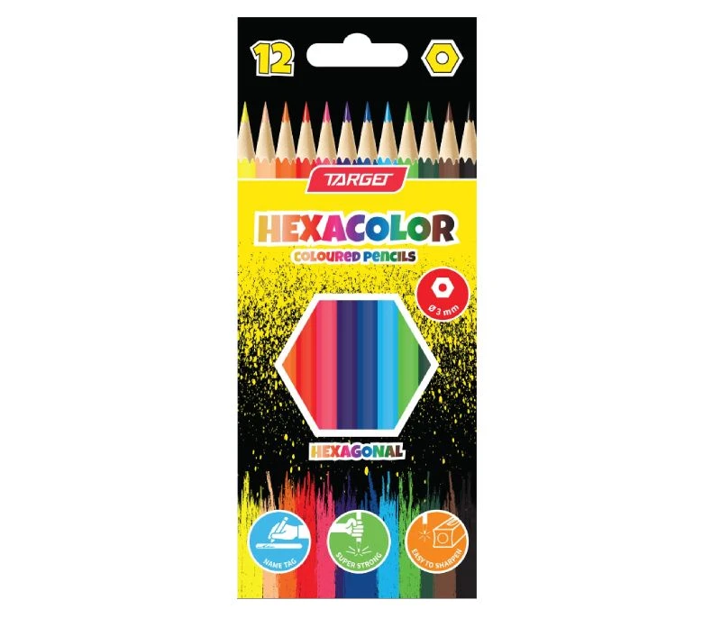 TARGET Bojice Hexacolor 12 boja, heksagonalne, fi 3 mm, kartonska kutija (27416)