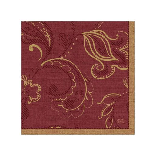 DUNI troslojne salvete golden grace bordeaux 33x33cm – dekorativne papirne salvete 3-slojne, bordo-zlatni dezen u pakovanju od 20 komada