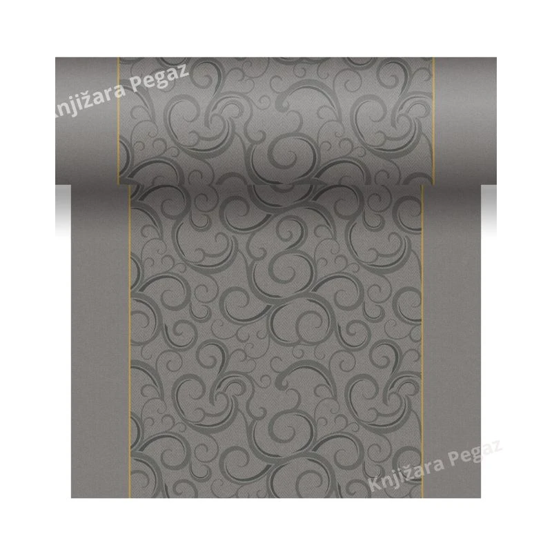 DUNI stona traka 0.4x4.8m elegant ewirls – luksuzna dekorativna stona traka sa elegantnim ornamentima, Dunicel table runner za svečanu dekoraciju stola, slavlje, restoran i elegantnu trpezu