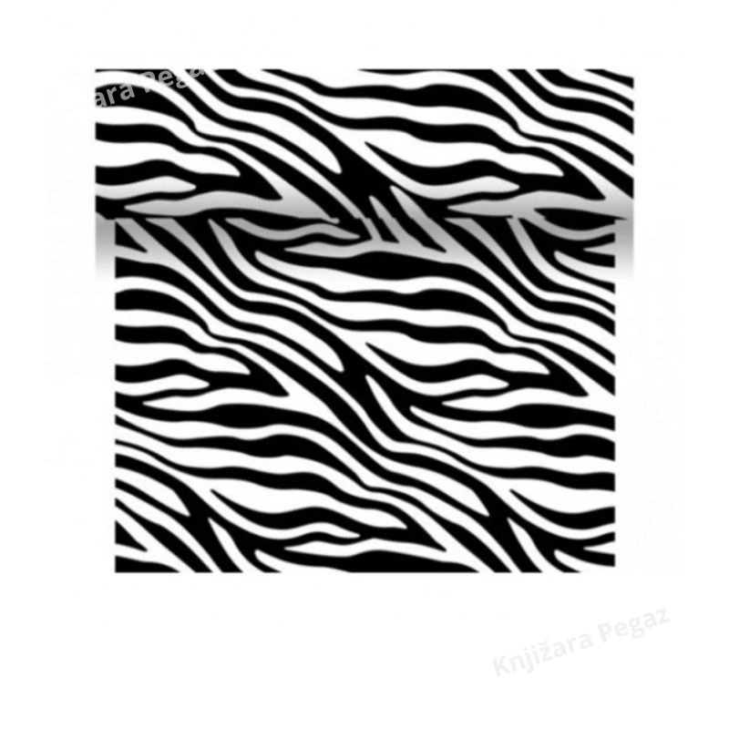 DUNI Stona traka 0.4x4.8m zebra – dekorativna stolna traka sa zebra dezenom, crno-beli Dunicel table runner za modernu dekoraciju stola, rođendan, party i elegantnu trpezu
