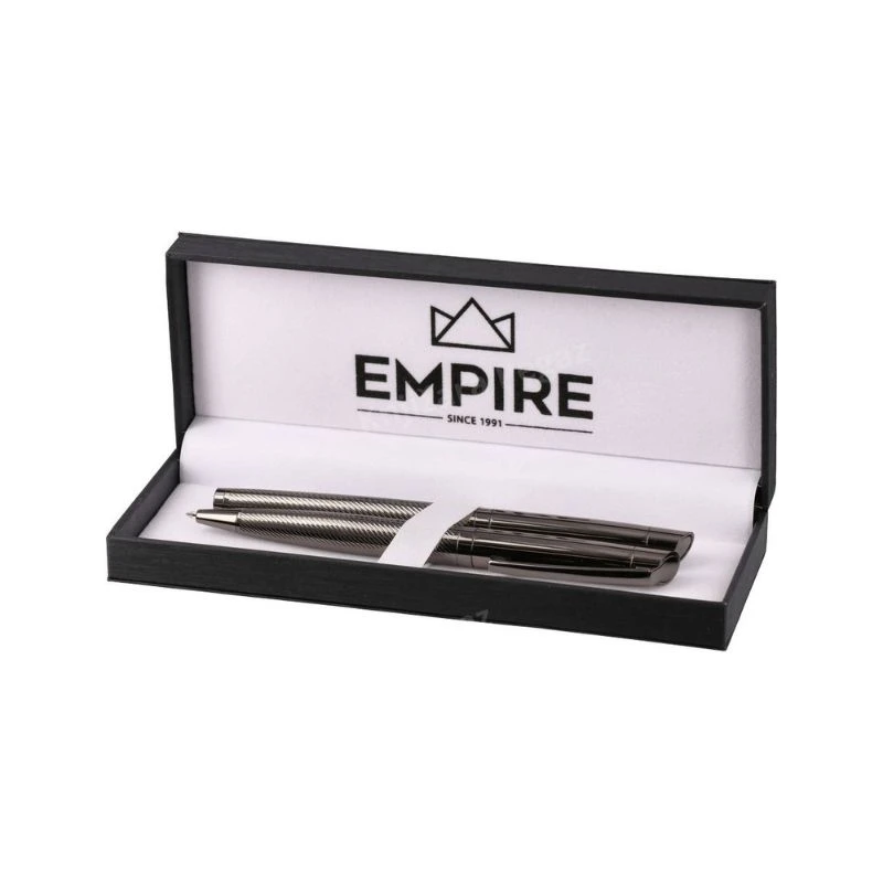 EMPIRE Belcanto poklon set 412082 – luksuzni pisaći set naliv pero i hemijska olovka od metala sa elegantnom gravurom, u čvrstoj poklon kutiji, savršen za poslovni i svečani poklon.