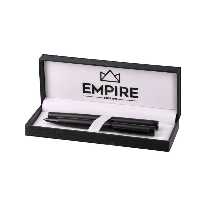 EMPIRE Elkano poklon set 412084 – elegantan pisaći set naliv pero i hemijska olovka od metala sa profinjenom gravurom, u čvrstoj poklon kutiji, idealan za poslovne i svečane poklone.