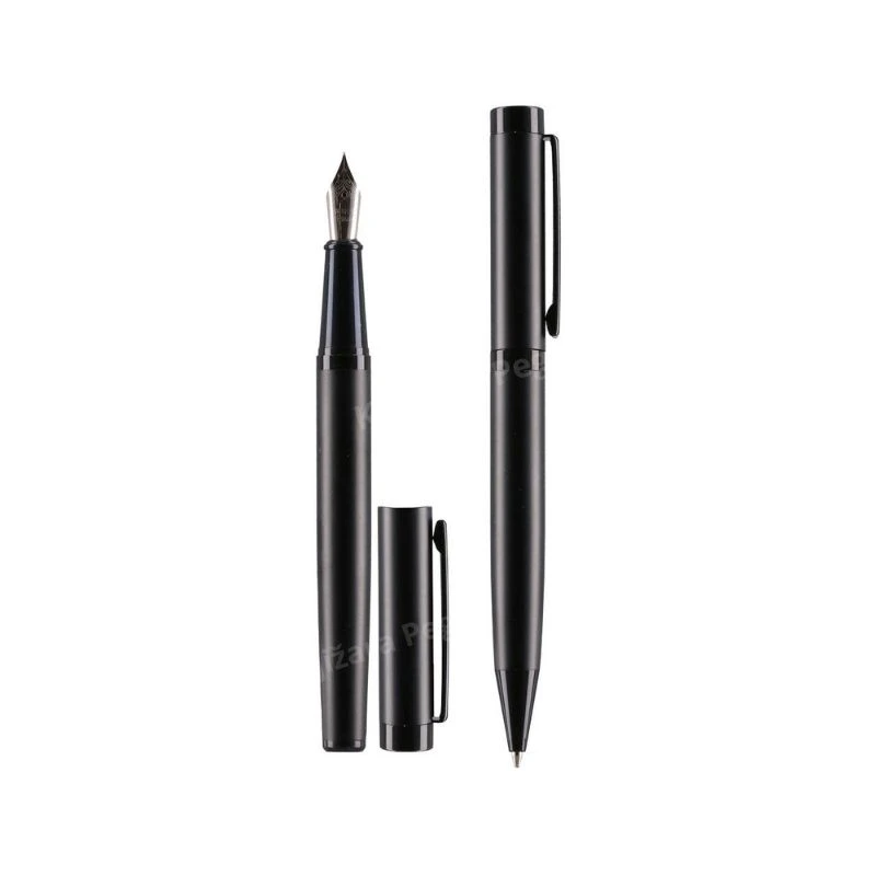 EMPIRE Elkano poklon set 412084 – elegantan pisaći set naliv pero i hemijska olovka od metala sa profinjenom gravurom, u čvrstoj poklon kutiji, idealan za poslovne i svečane poklone.
