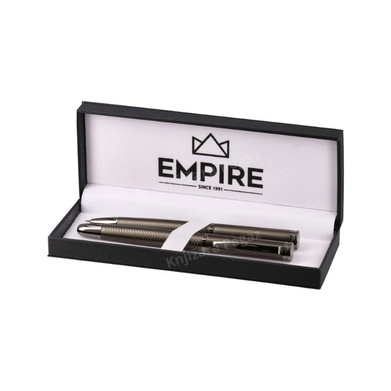 EMPIRE Tim Raul poklon set 412088 – ekskluzivni pisaći set naliv pero i hemijska olovka od metala sa elegantnom gravurom, u čvrstoj poklon kutiji, idealan za poslovne i svečane prilike.