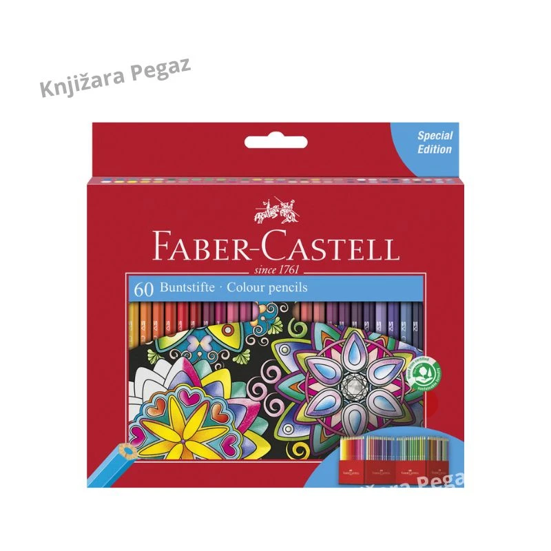 Faber-Castell Drvene bojice Castle 60 boja, profesionalni set bojica sa pastelnim, metalik i neon nijansama 111260