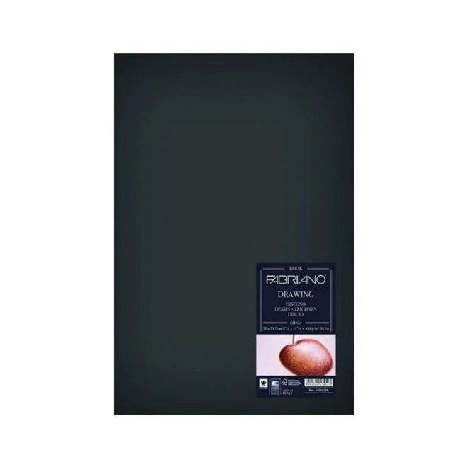 Blok za crtanje Fabriano Drawing Book A5, 60 listova, 160 g/m² – natural grain, tvrdi povez, bočni uvez – 19100006