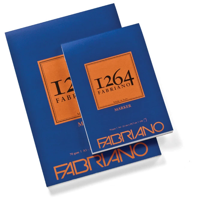Fabriano Blok Marker 1264 A4 – 100 listova, 70 g/m², smooth-barriered papir – profesionalni blok za markere (19100640)