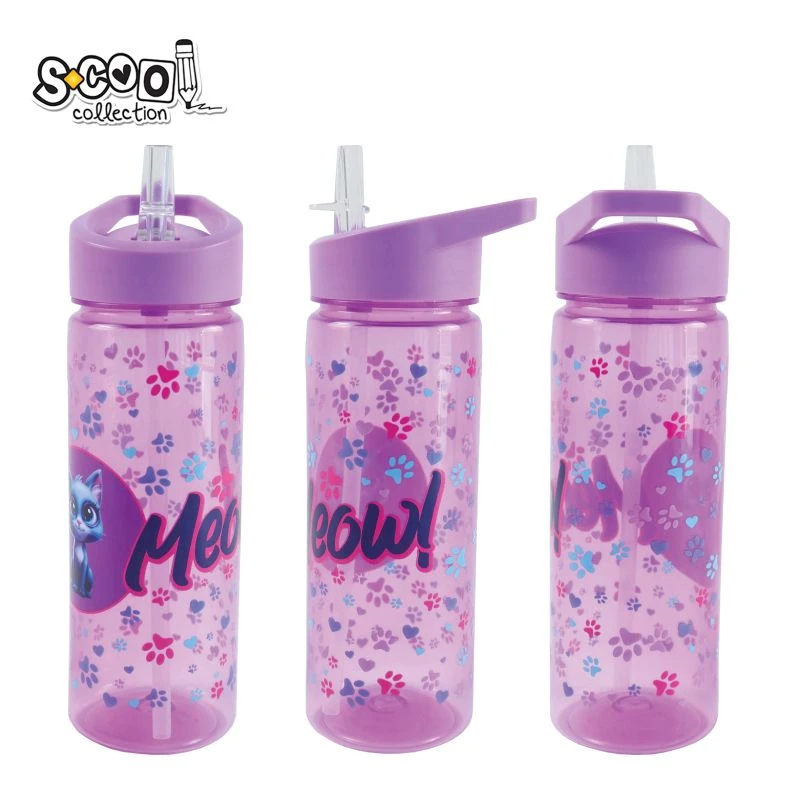 Flašica za vodu S-COOL SC3104 – 500 ml, PVC, ljubičasta, sa motivom mačke