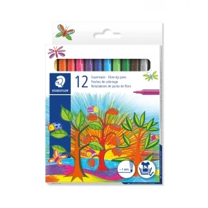 Flomasteri STAEDTLER 12 boja – model 325 C12, set kvalitetnih flomastera za školu i hobi
