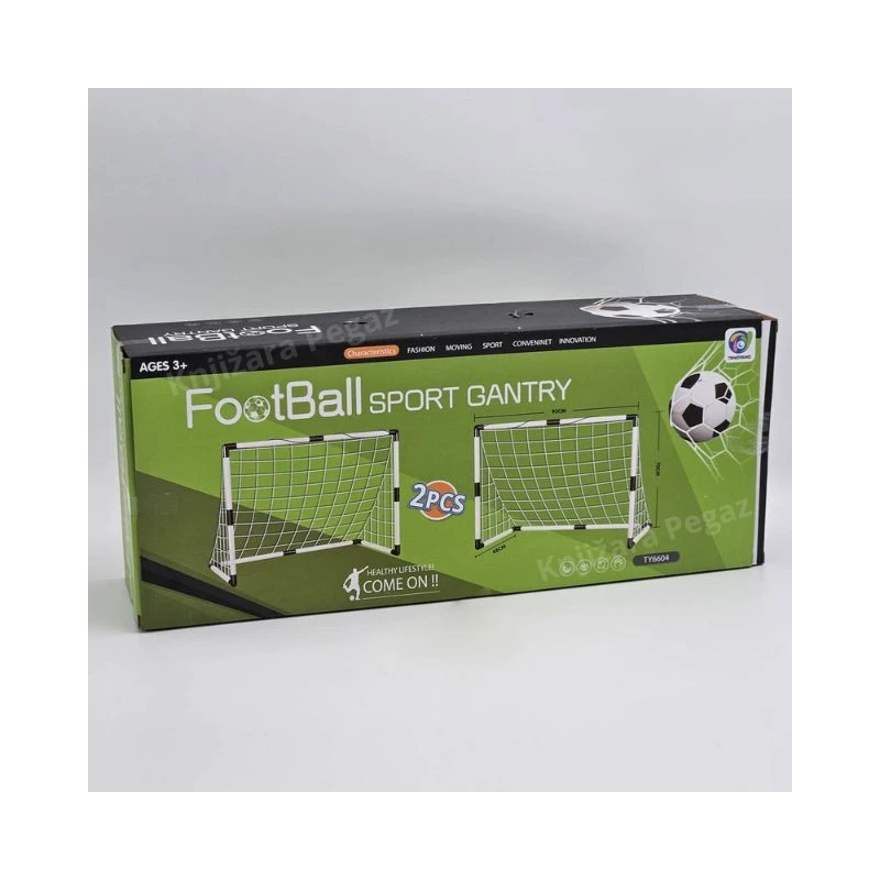 Fudbalski gol set 2×95 cm 891087 – dečiji mini fudbalski golovi u paru za dvorište i kuću, sportska igračka za aktivnu igru dece 3+
