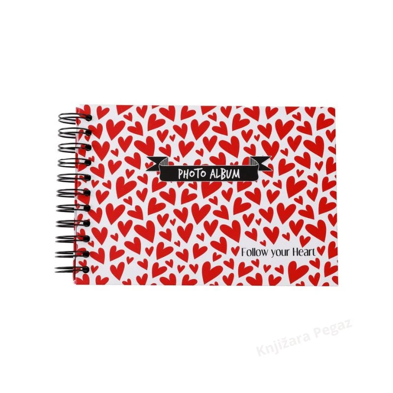 ITOTAL Foto album Follow Your Heart 21.5 x 15 cm – album za slike sa crnim listovima, 30 listova za fotografije i uspomene