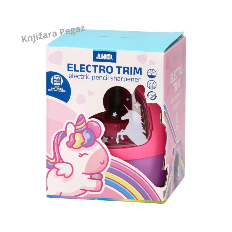 JUNIOR Electro Trim 130031 električni rezač za grafitne i drvene bojice 6–8 mm sa automatskim zaustavljanjem, roze