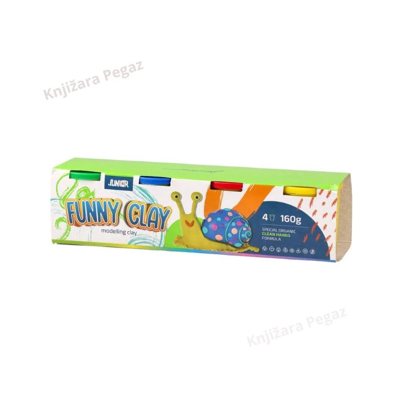 JUNIOR masa za oblikovanje 160 g, 4 boje, prirodna i mekana masa za decu 3+ 130760