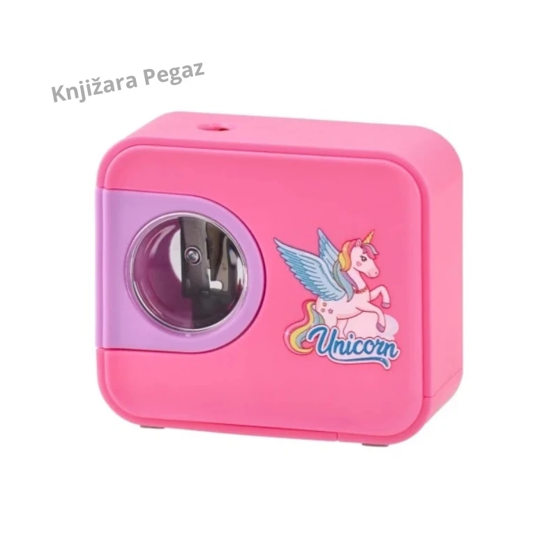 JUNIOR Robotic Unicorn 130520 električni rezač za grafitne olovke sa metalnim nožem, roze